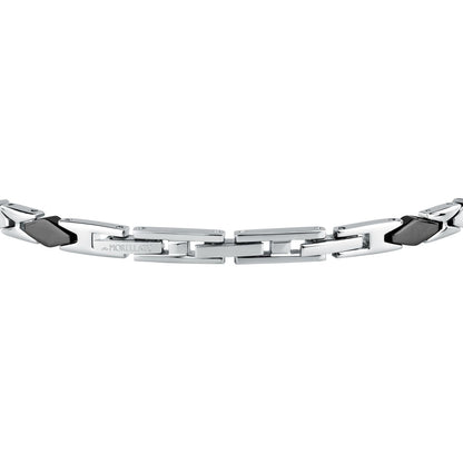 Bracciale Uomo Morellato Motown SALS132 a Catena in Acciaio Silver e Nero 18+3,5 cm