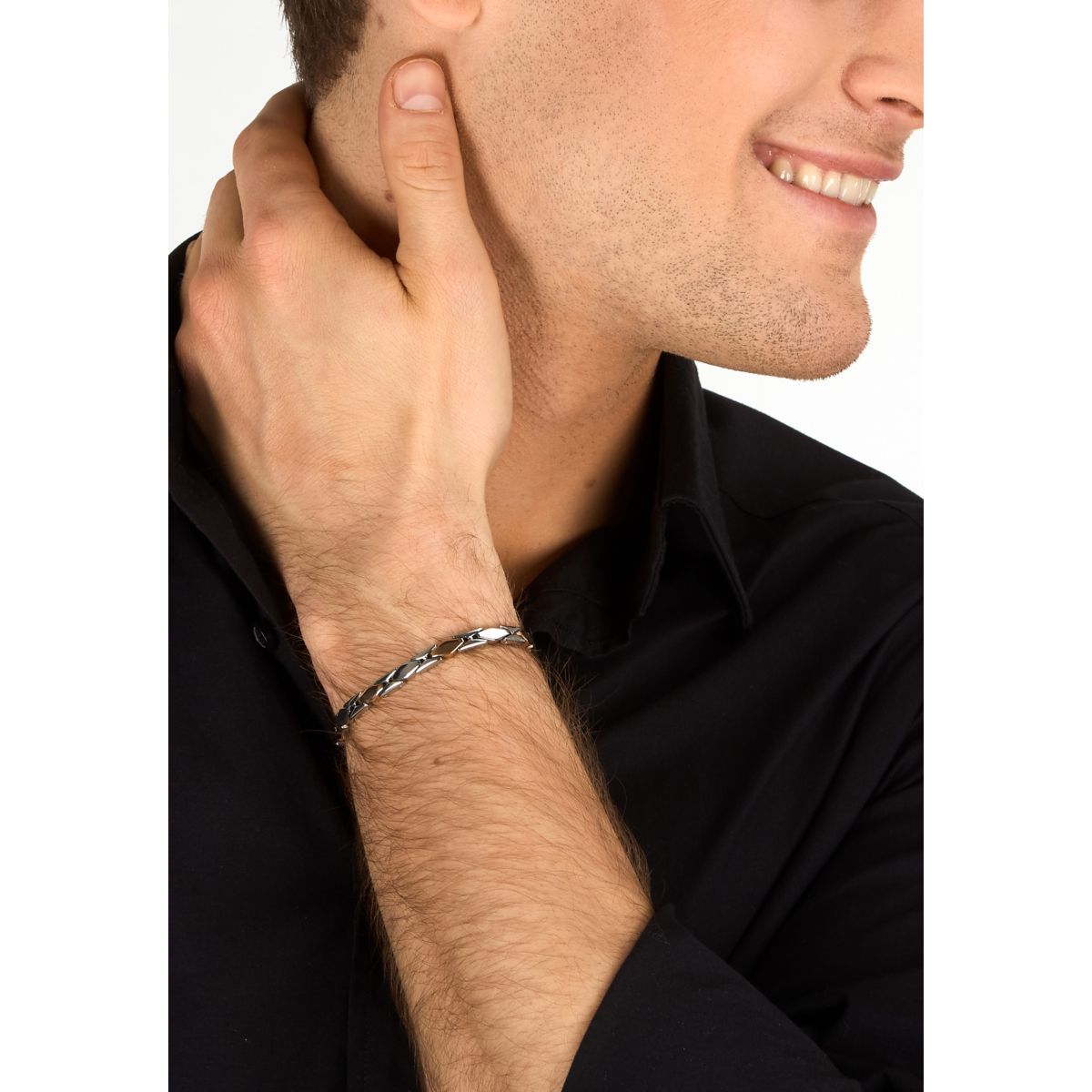 Bracciale Uomo Morellato Motown SALS133 a Catena in Acciaio Silver e Rose Gold 18+3,5 cm - Morellato