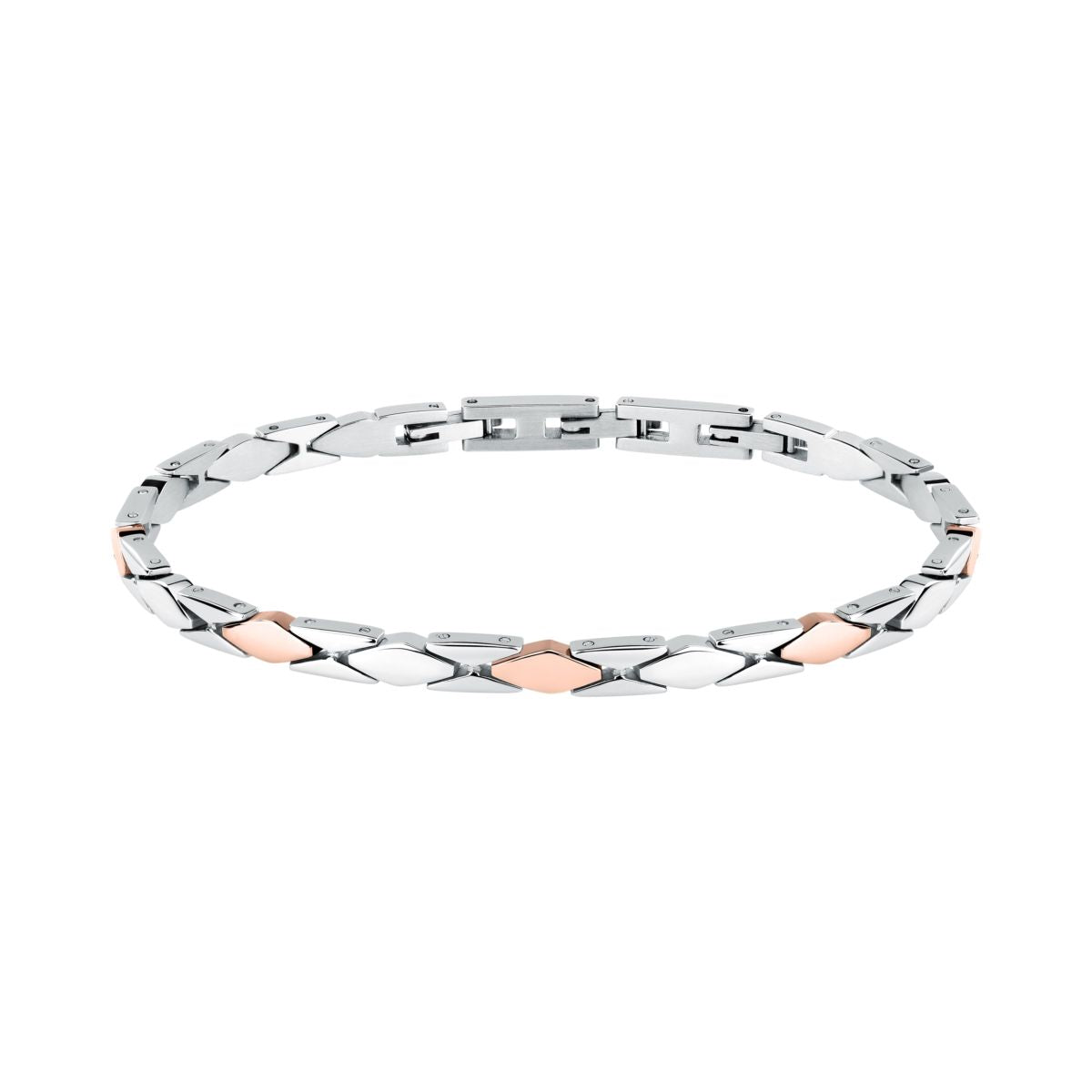 Bracciale Uomo Morellato Motown SALS133 a Catena in Acciaio Silver e Rose Gold 18+3,5 cm - Morellato