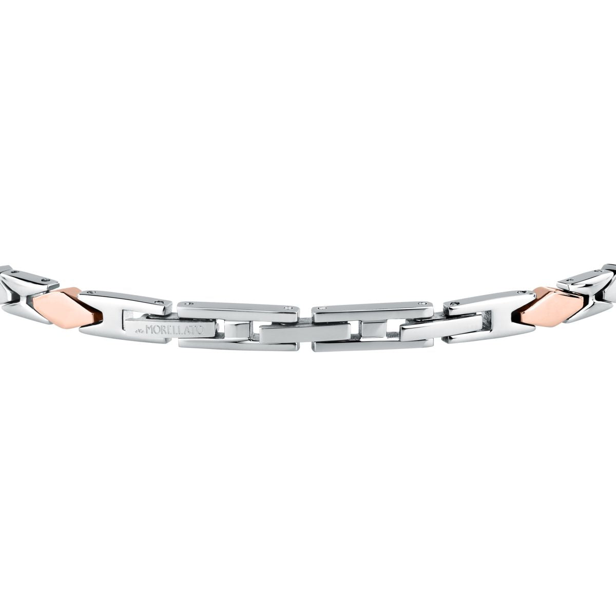 Bracciale Uomo Morellato Motown SALS133 a Catena in Acciaio Silver e Rose Gold 18+3,5 cm - Morellato