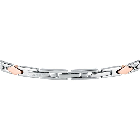 Bracciale Uomo Morellato Motown SALS133 a Catena in Acciaio Silver e Rose Gold 18+3,5 cm - Arena Gioielli  - Morellato