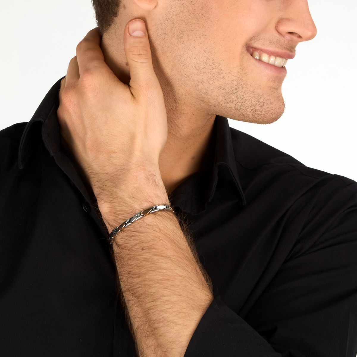 Bracciale Uomo Morellato Motown SALS133 a Catena in Acciaio Silver e Rose Gold 18+3,5 cm - Morellato