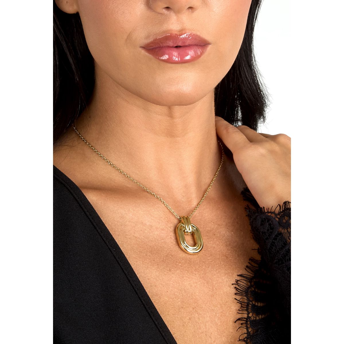Collana Donna Morellato Vintage SAZJ03 in Acciaio Oro con Ciondolo Maglia Ovale 40+5 cm - Morellato