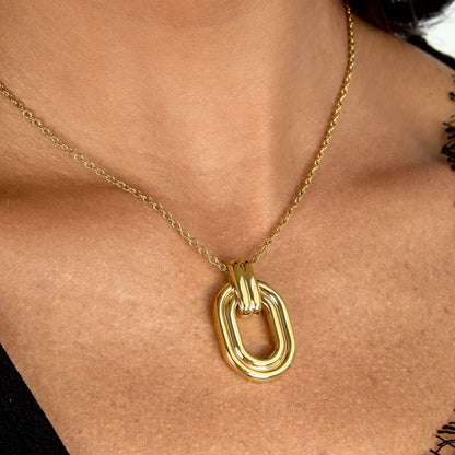 Collana Donna Morellato Vintage SAZJ03 in Acciaio Oro con Ciondolo Maglia Ovale 40+5 cm