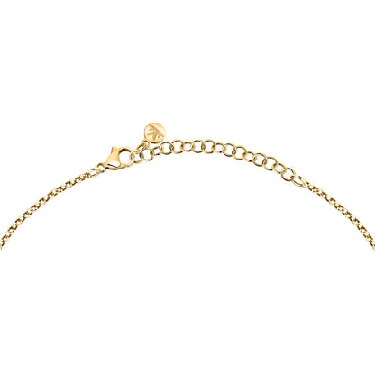 Collana Donna Morellato Vintage SAZJ09 in Acciaio Dorato con Ciondolo Cilindrico e Cristalli Bianchi 40+5 cm