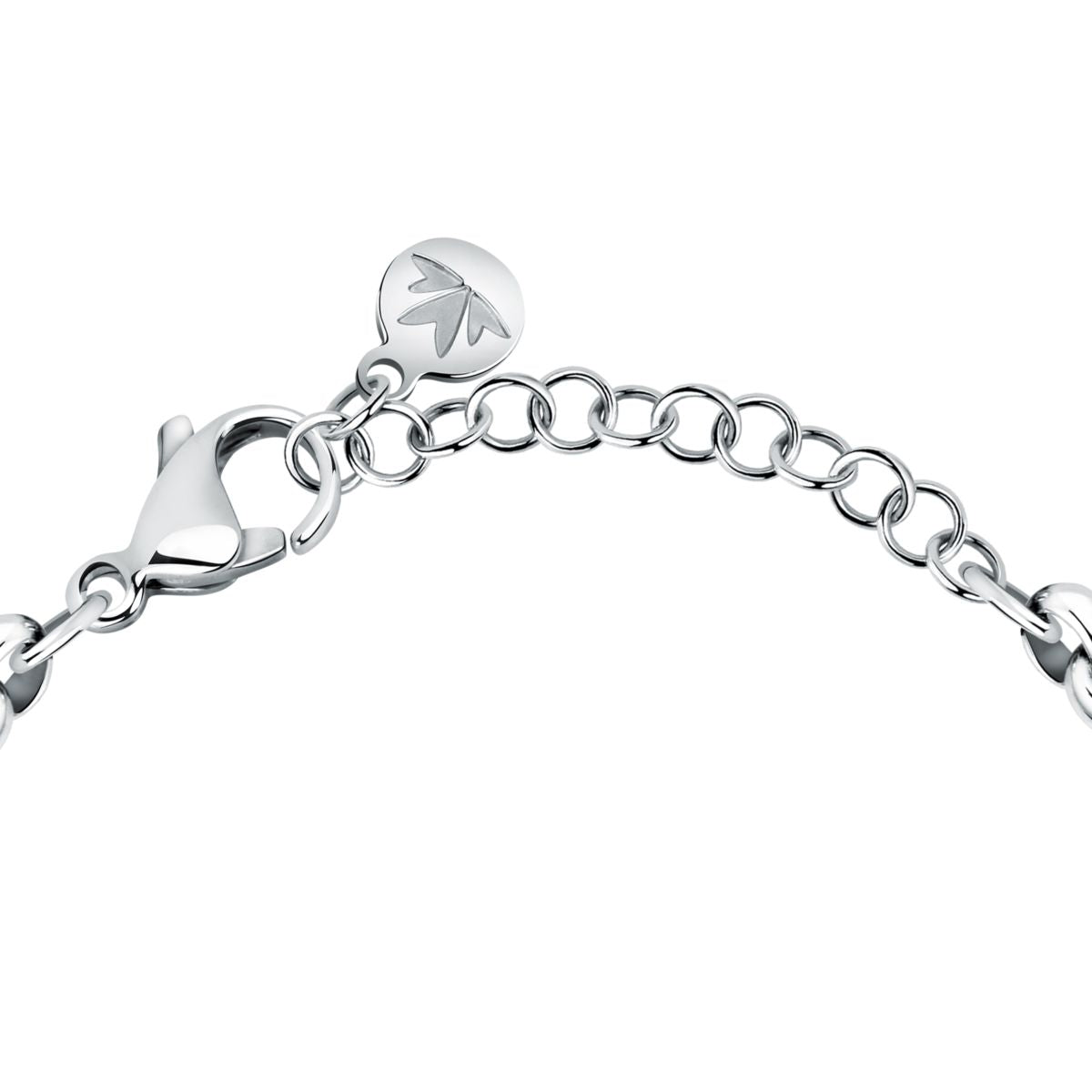 Bracciale Donna Morellato Vintage SAZJ14 a Catena in Acciaio Silver con Elemento Cilindrico e Cristalli Bianchi 16+3 cm - Morellato