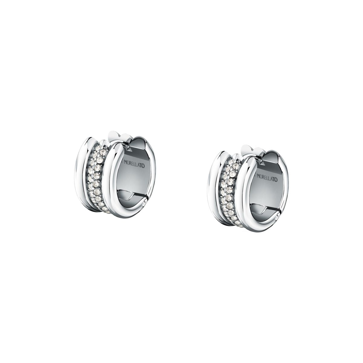 Orecchini Donna Morellato Vintage SAZJ15 a Cerchio in Acciaio Silver con Cristalli Bianchi 16 mm - Morellato