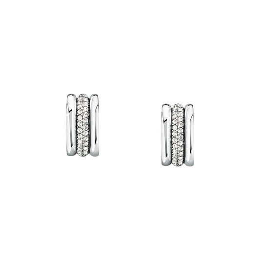 Orecchini Donna Morellato Vintage SAZJ15 a Cerchio in Acciaio Silver con Cristalli Bianchi 16 mm - Arena Gioielli  - Morellato