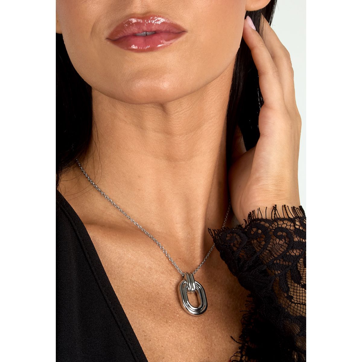 Collana Donna Morellato Vintage SAZJ18 in Acciaio Silver con Ciondolo Maglia Ovale 40+5 cm - Morellato