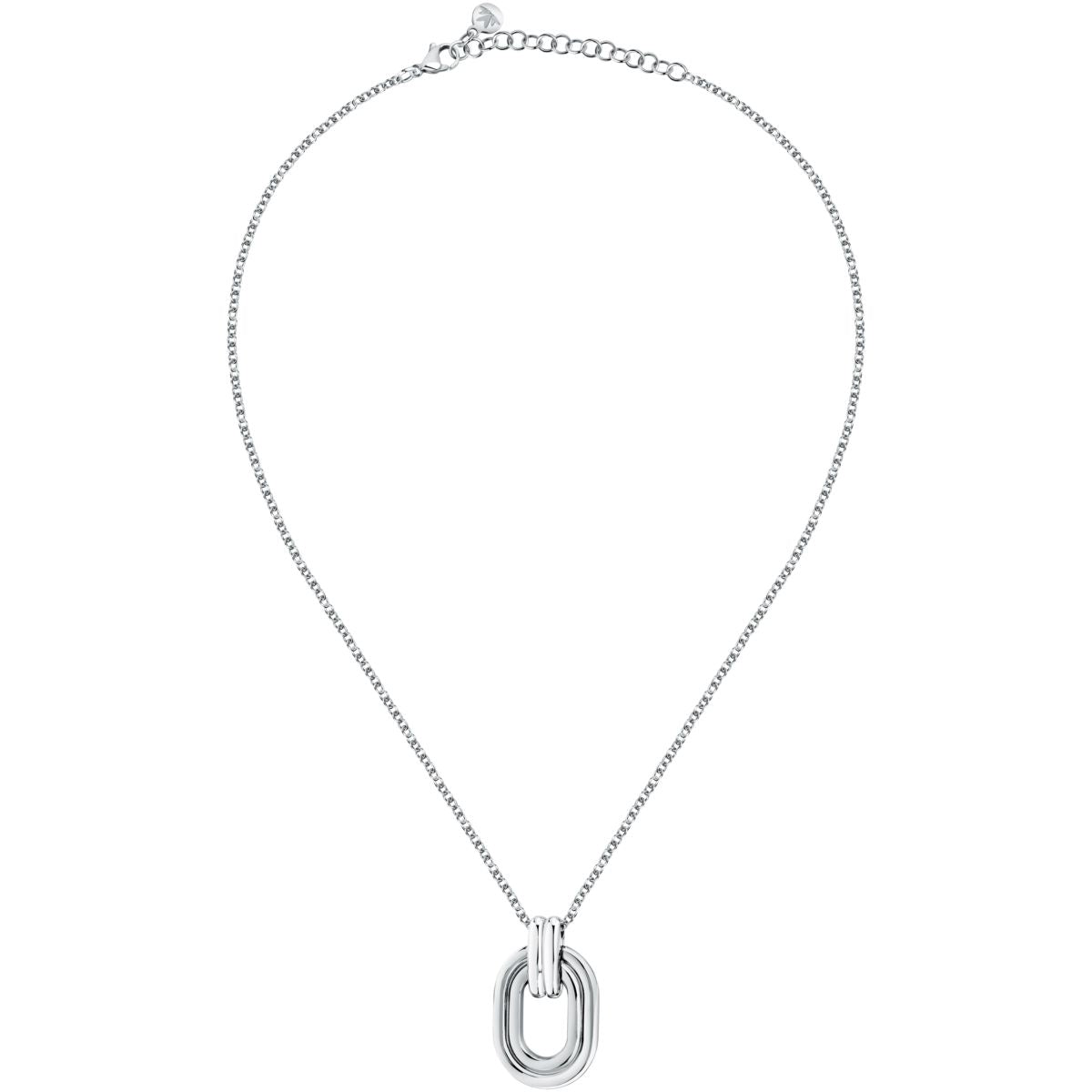 Collana Donna Morellato Vintage SAZJ18 in Acciaio Silver con Ciondolo Maglia Ovale 40+5 cm - Morellato