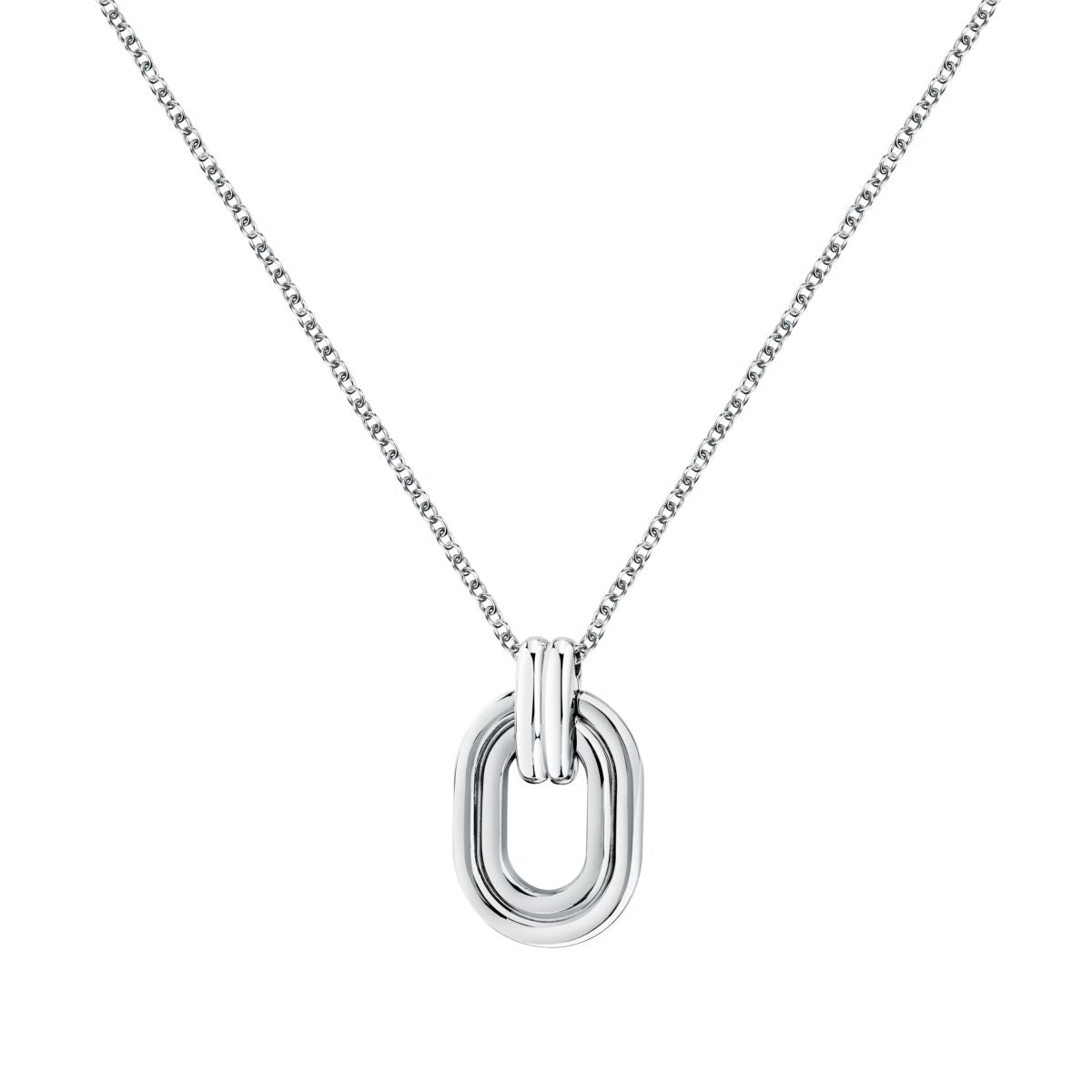Collana Donna Morellato Vintage SAZJ18 in Acciaio Silver con Ciondolo Maglia Ovale 40+5 cm - Morellato