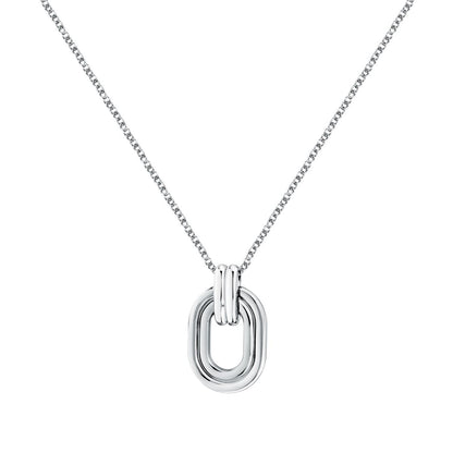 Collana Donna Morellato Vintage SAZJ18 in Acciaio Silver con Ciondolo Maglia Ovale 40+5 cm