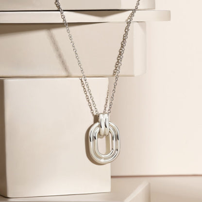 Collana Donna Morellato Vintage SAZJ18 in Acciaio Silver con Ciondolo Maglia Ovale 40+5 cm