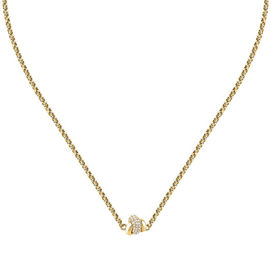 Collana Donna Morellato Legame Pendente in Acciaio Oro con Cristalli Bianchi SAZO01 - Arena Gioielli - Morellato