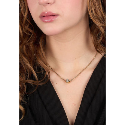 Collana Donna Morellato Legame Pendente in Acciaio Oro con Cristalli Bianchi SAZO01