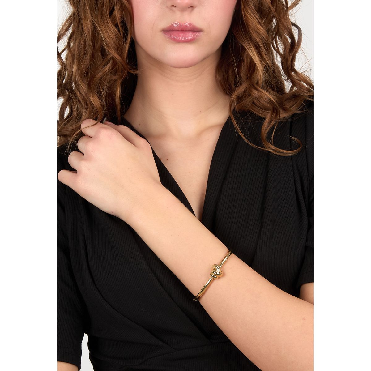 Bracciale Donna Morellato Legame SAZO05 Rigido in Acciaio Dorato con Simbolo Nodo 6x5 cm - Morellato