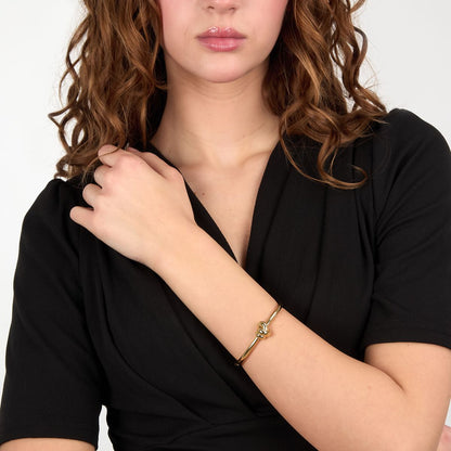 Bracciale Donna Morellato Legame SAZO05 Rigido in Acciaio Dorato con Simbolo Nodo 6x5 cm