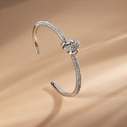 Bracciale Donna Morellato Legame Rigido in Acciaio con Nodo di Cristalli Bianchi SAZO08 - Arena Gioielli