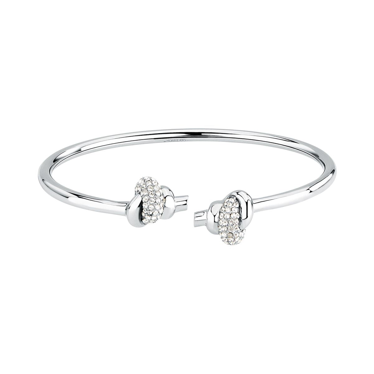 Bracciale Donna Morellato Legame Rigido in Acciaio con Nodi e Cristalli Bianchi SAZO10 - Arena Gioielli - Morellato