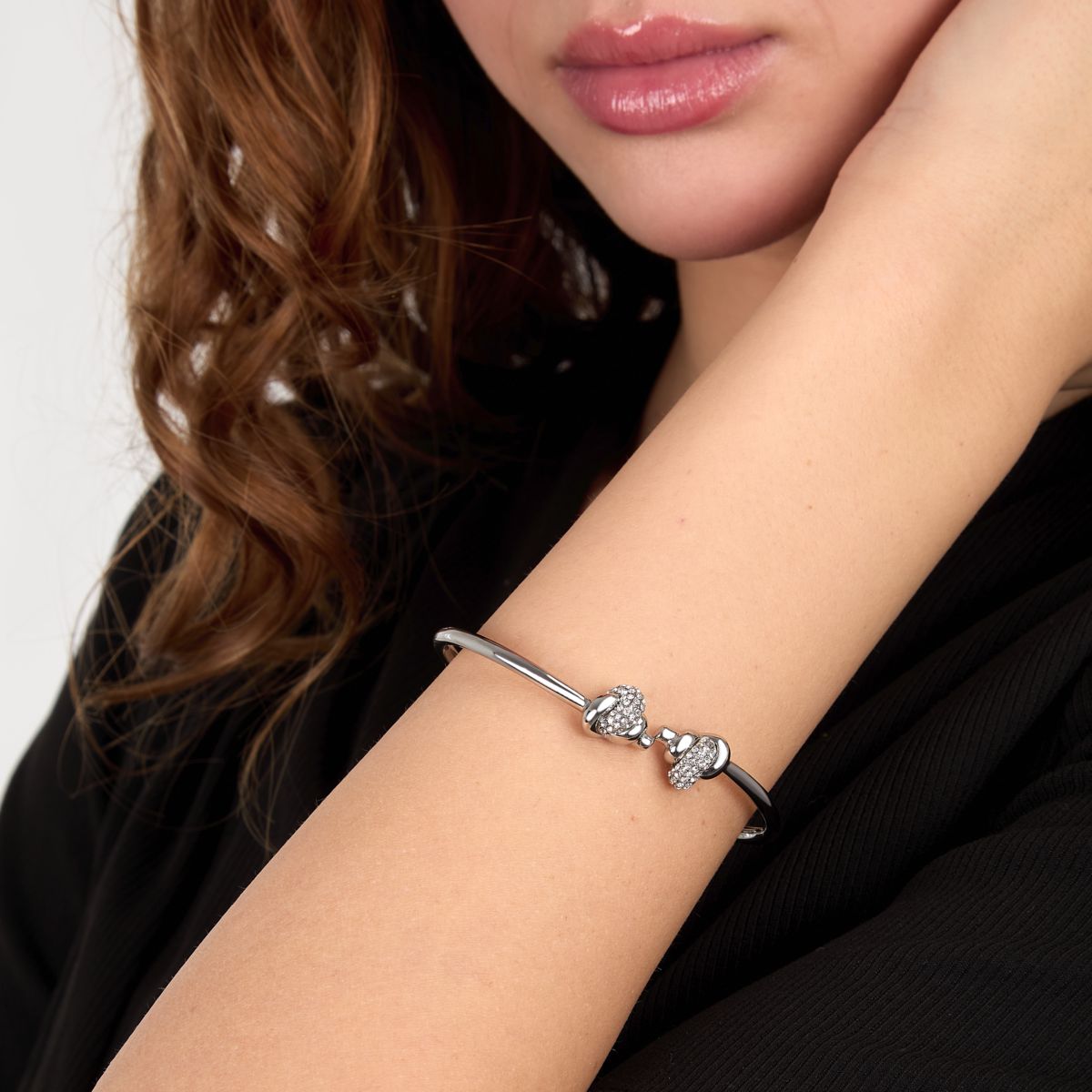 Bracciale Donna Morellato Legame Rigido in Acciaio con Nodi e Cristalli Bianchi SAZO10 - Arena Gioielli - Morellato