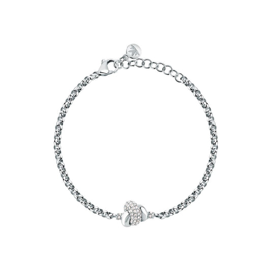 Bracciale Donna Morellato Legame a Catena in Acciaio con Nodo di Cristalli Bianchi SAZO11 - Arena Gioielli - Morellato