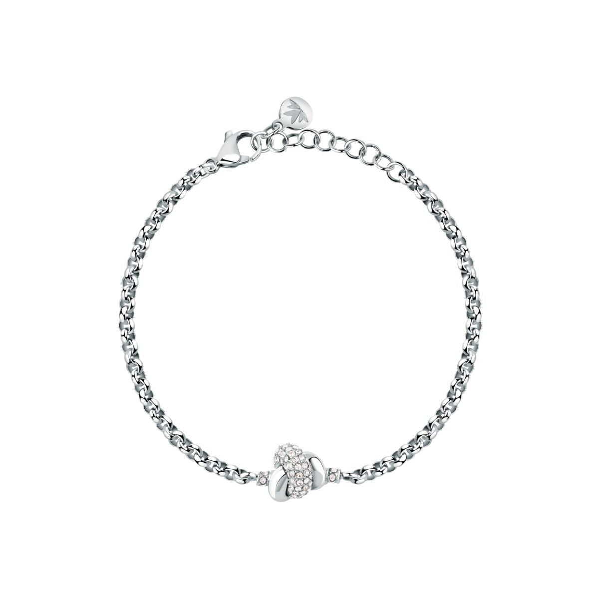 Bracciale Donna Morellato Legame a Catena in Acciaio con Nodo di Cristalli Bianchi SAZO11 - Arena Gioielli