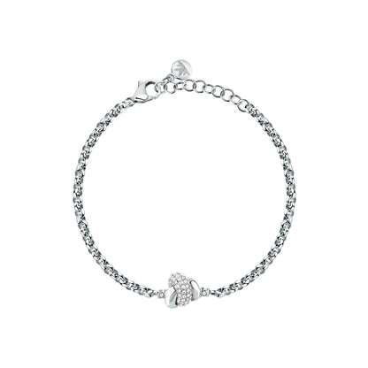Bracciale Donna Morellato Legame a Catena in Acciaio con Nodo di Cristalli Bianchi SAZO11 - Arena Gioielli