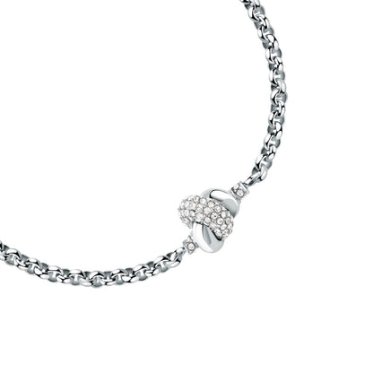 Bracciale Donna Morellato Legame a Catena in Acciaio con Nodo di Cristalli Bianchi SAZO11 - Arena Gioielli