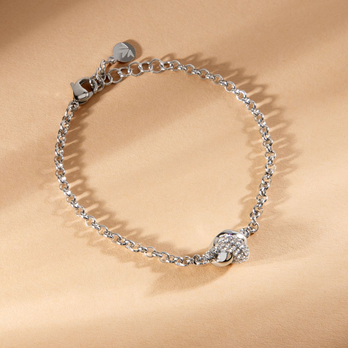 Bracciale Donna Morellato Legame a Catena in Acciaio con Nodo di Cristalli Bianchi SAZO11 - Arena Gioielli