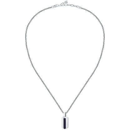 Collana Uomo Morellato Terra SBKA02 in Acciaio Silver con Pendente in Pietra Occhio di Tigre Blu 50+5 cm - Arena Gioielli