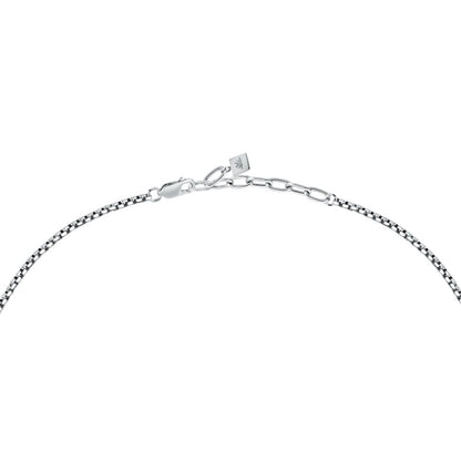Collana Uomo Morellato Terra SBKA02 in Acciaio Silver con Pendente in Pietra Occhio di Tigre Blu 50+5 cm - Arena Gioielli