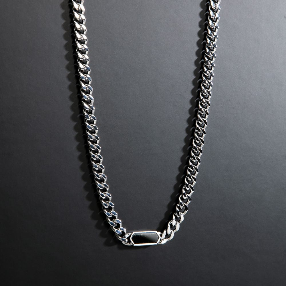 Collana Uomo Morellato Terra SBKA03 in Acciaio Silver con Maglia Chain e Inserto in Pietra Occhio di Tigre Blu 50 cm - Arena Gioielli - Morellato
