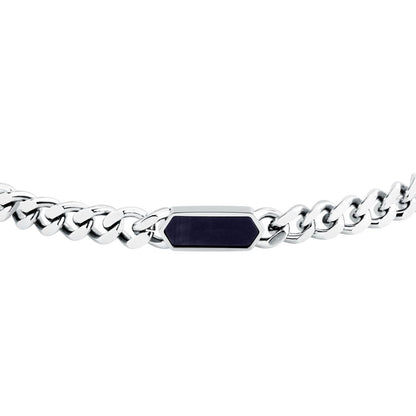 Bracciale Uomo Morellato Terra SBKA06 in Acciaio con Maglia Chain e Pietra Occhio di Tigre Blu 18,5+3 cm - Arena Gioielli