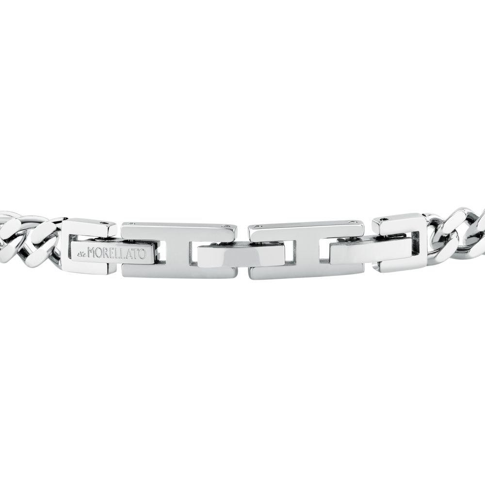 Bracciale Uomo Morellato Terra SBKA06 in Acciaio con Maglia Chain e Pietra Occhio di Tigre Blu 18,5+3 cm - Arena Gioielli