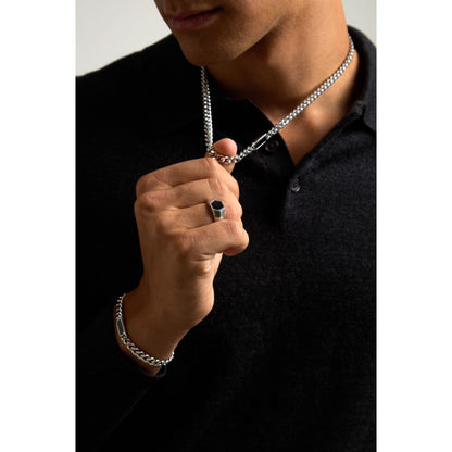 Bracciale Uomo Morellato Terra SBKA06 in Acciaio con Maglia Chain e Pietra Occhio di Tigre Blu 18,5+3 cm - Arena Gioielli