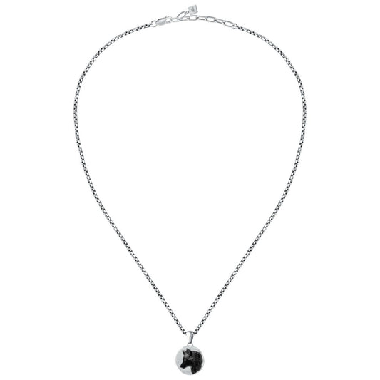 Collana Uomo Morellato Amuleti SBKA09 in Acciaio Silver e Nero con Pendente Simbolo Lupo 50+5 cm - Arena Gioielli - Morellato