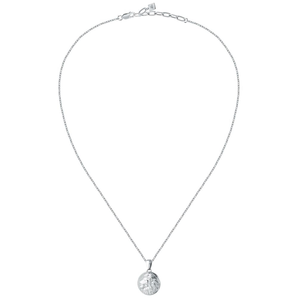 Collana Uomo Morellato Amuleti SBKA10 in Acciaio Silver con Pendente Simbolo Leone 50+5 cm - Arena Gioielli - Morellato