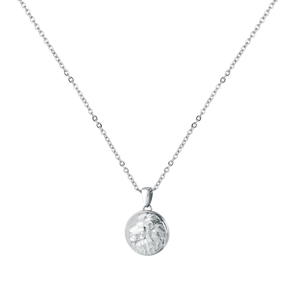 Collana Uomo Morellato Amuleti SBKA10 in Acciaio Silver con Pendente Simbolo Leone 50+5 cm - Arena Gioielli - Morellato