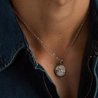 Collana Uomo Morellato Amuleti SBKA10 in Acciaio Silver con Pendente Simbolo Leone 50+5 cm - Arena Gioielli