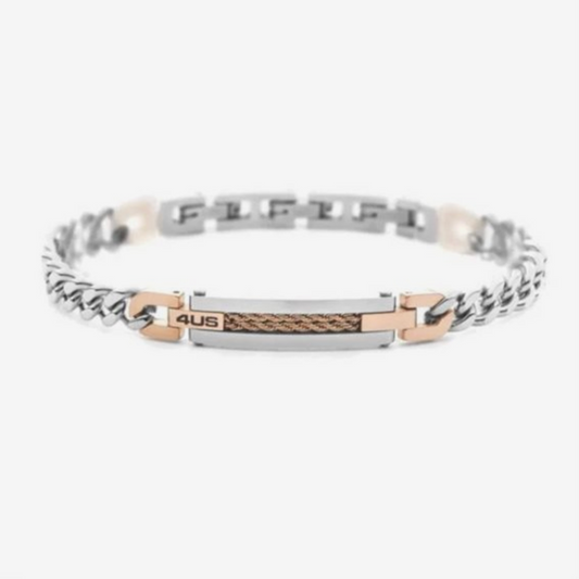 Bracciale Uomo 4US Cesare Paciotti in Acciaio e PVD Rosé – 4UBR8469 - cesare paciotti