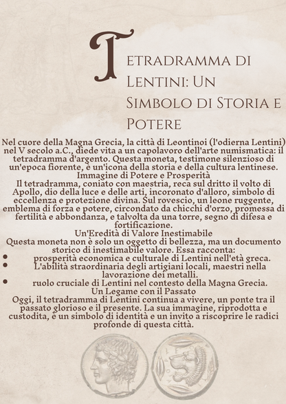 Quadro Tetradramma moneta di Lentini - Arena Gioielli