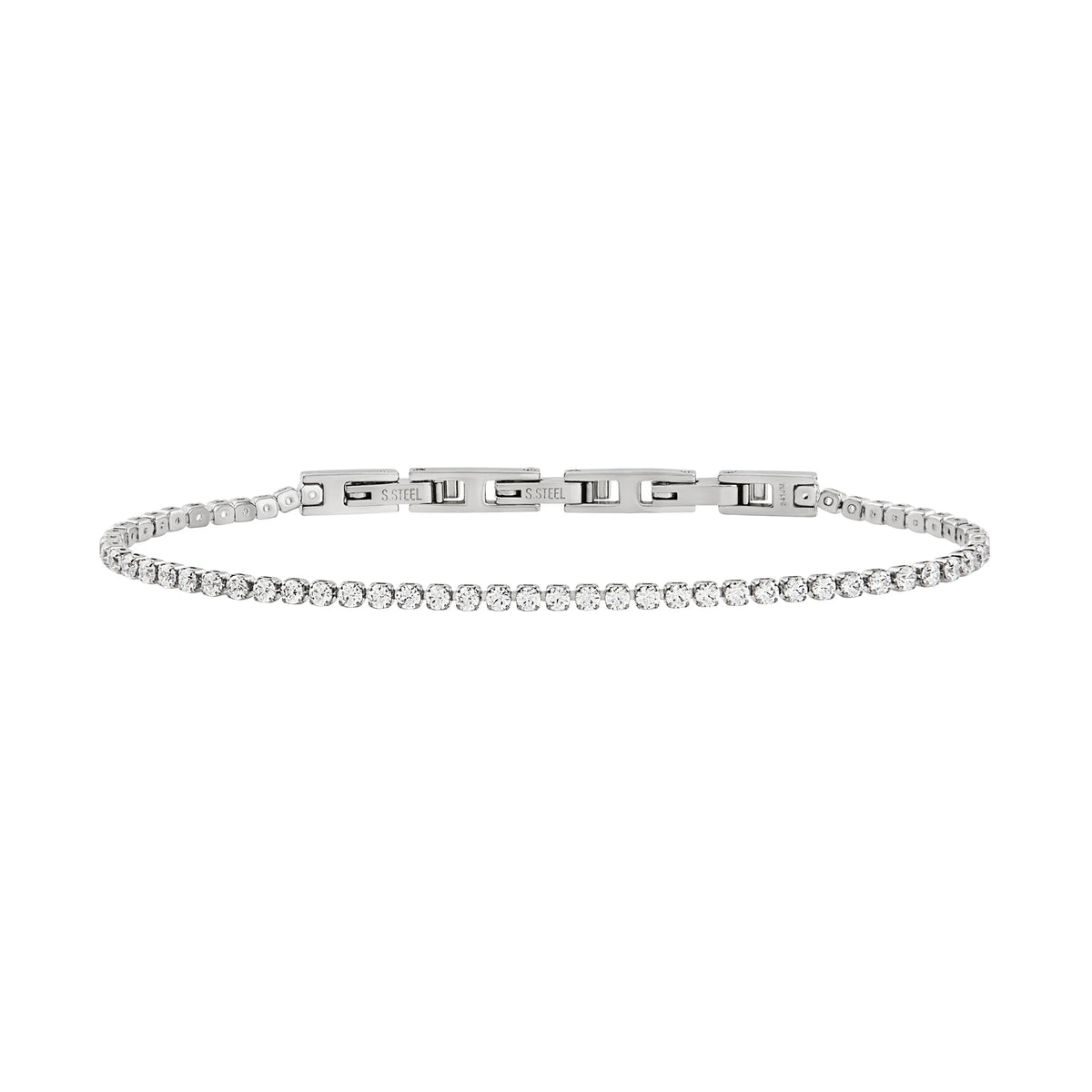 Bracciale Unisex Breil Tribe Tennis TJ3595 in Acciaio Silver con Zirconi Bianchi 18-20,5 cm - Breil
