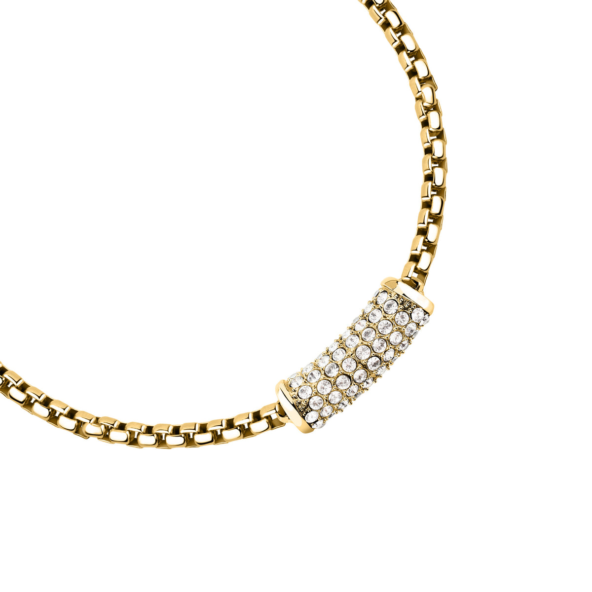 Bracciale Donna Trussardi T-Design in Acciaio Dorato con Cristalli Bianchi TJAXA47 - Arena Gioielli - Trussardi