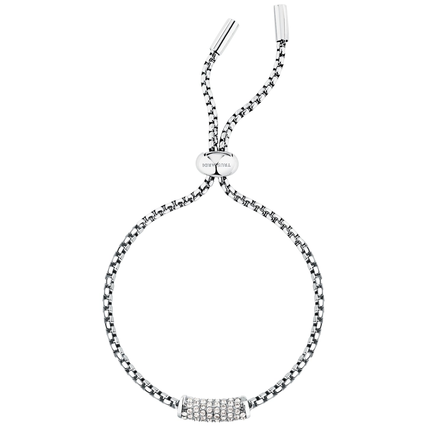 Bracciale Donna Trussardi T-Design in Acciaio Silver con Cristalli Bianchi TJAXA48 - Arena Gioielli - Trussardi