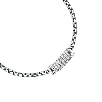 Bracciale Donna Trussardi T-Design in Acciaio Silver con Cristalli Bianchi TJAXA48 - Arena Gioielli