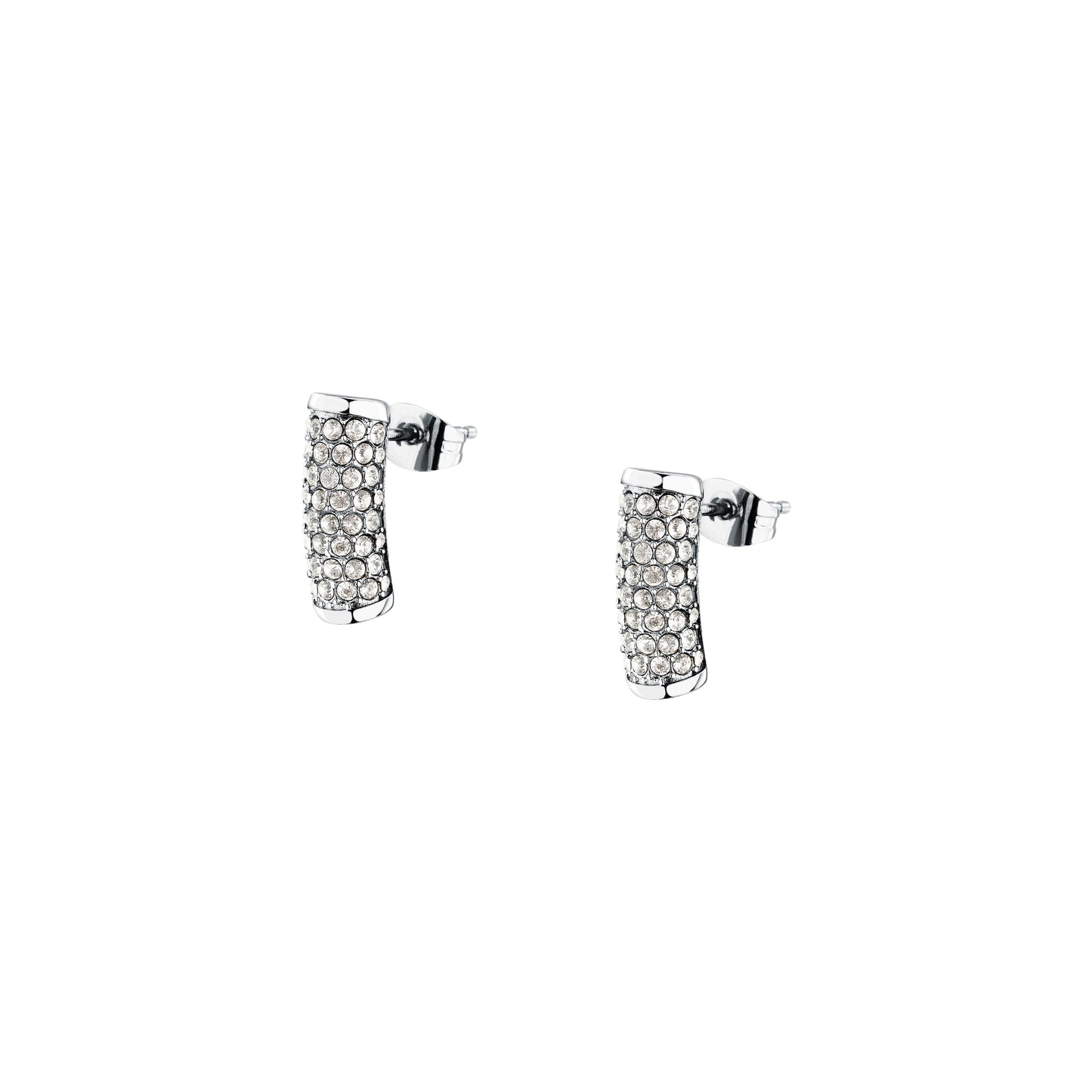 Orecchini Donna Trussardi T-Design in Acciaio Silver con Cristalli Bianchi TJAXA50 - Arena Gioielli - Trussardi