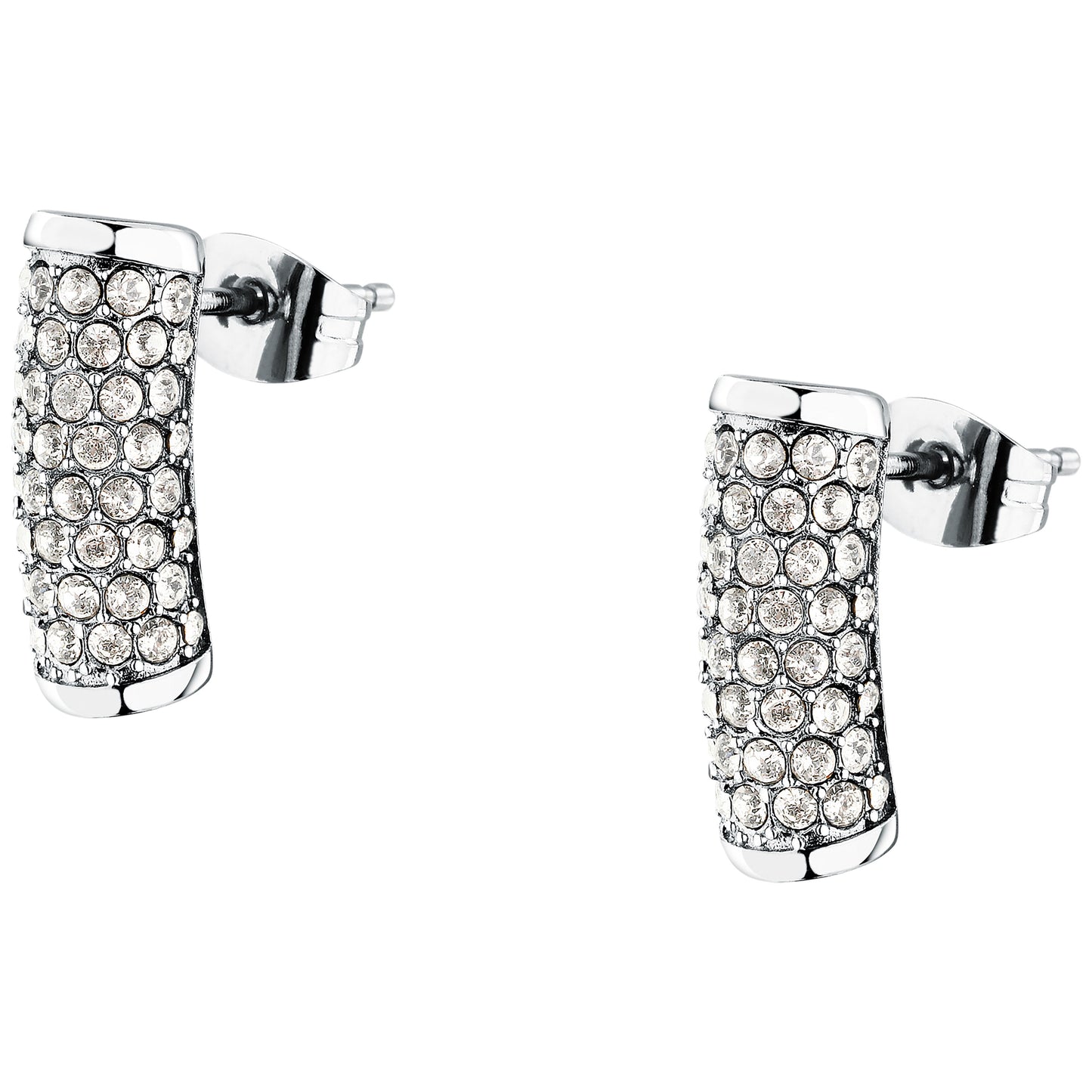 Orecchini Donna Trussardi T-Design in Acciaio Silver con Cristalli Bianchi TJAXA50 - Arena Gioielli - Trussardi