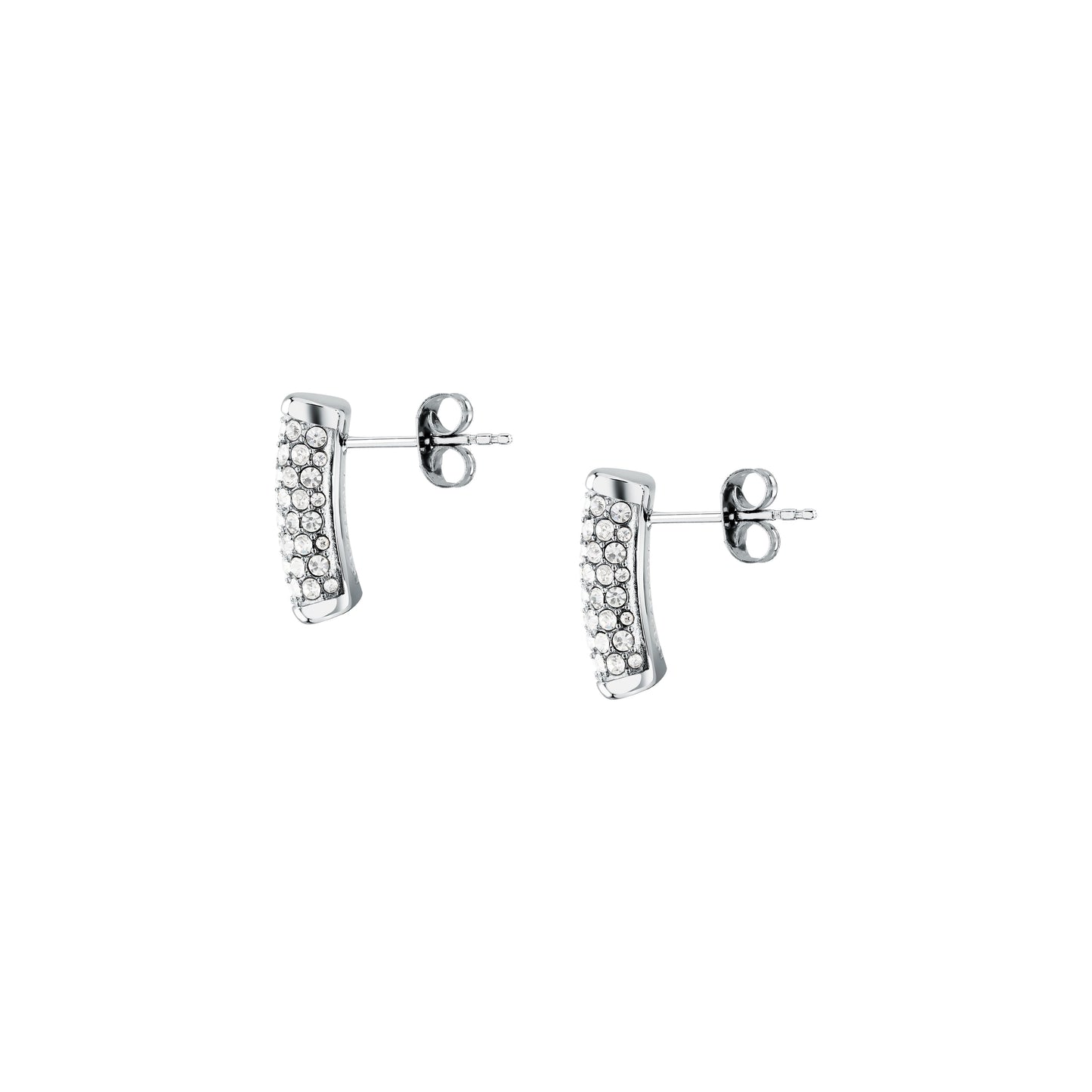 Orecchini Donna Trussardi T-Design in Acciaio Silver con Cristalli Bianchi TJAXA50 - Arena Gioielli - Trussardi