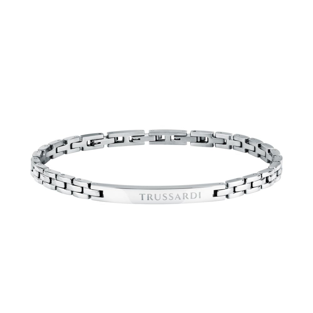 Bracciale Uomo Trussardi T-Steel Acciaio Placca ID Argento TJAXV15 - Trussardi