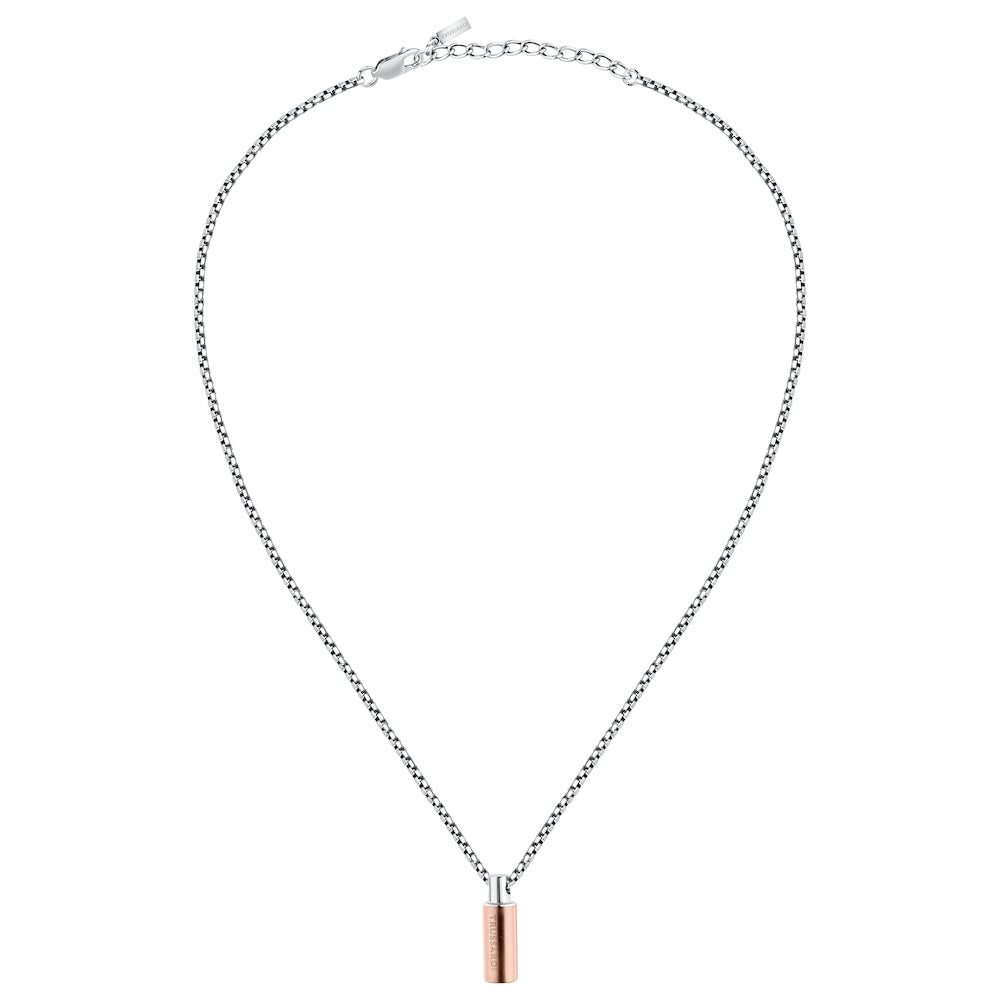 Collana Uomo Trussardi T-Steel in Acciaio con Pendente Rose-Gold TJAXV59 - Arena Gioielli - Trussardi